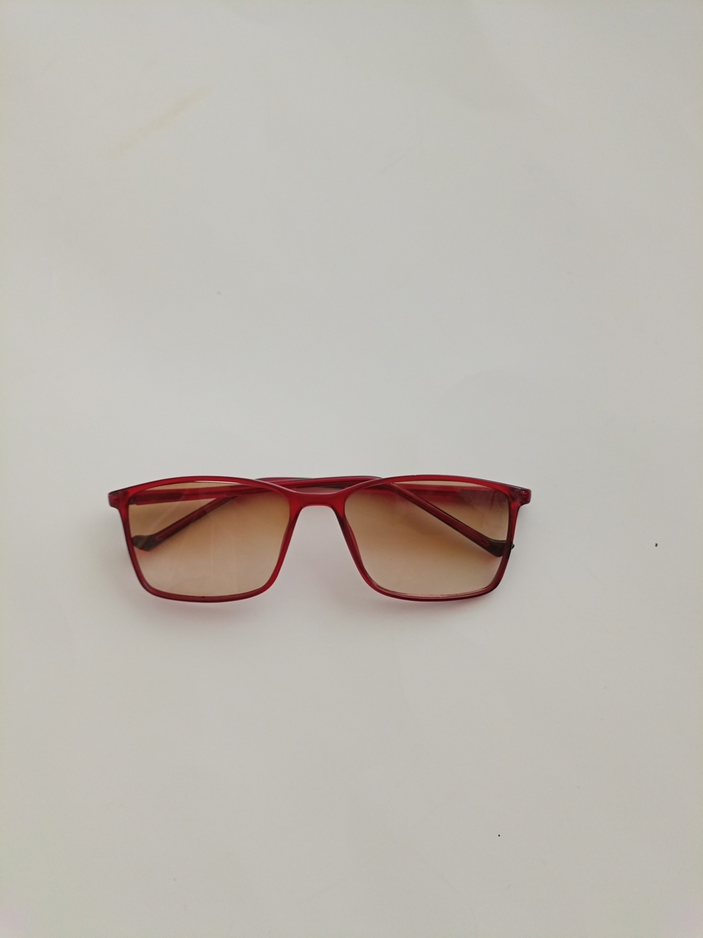 Women's Red Rectangle Prescription Tinted Sunglasses - Unbranded
